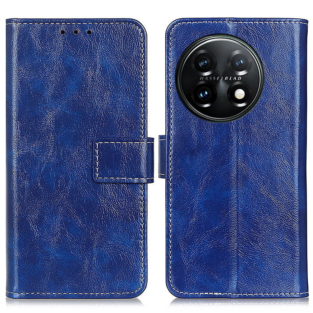 Cell Phone Cover For OnePlus 11 5G Leather Retro Crazy Horse Texture Anti-scratch Phone Case Stand Wallet Cell Phone Cover For OnePlus 11 5G Leather Retro Crazy Horse Texture Anti-scratch Phone Case Stand Wallet